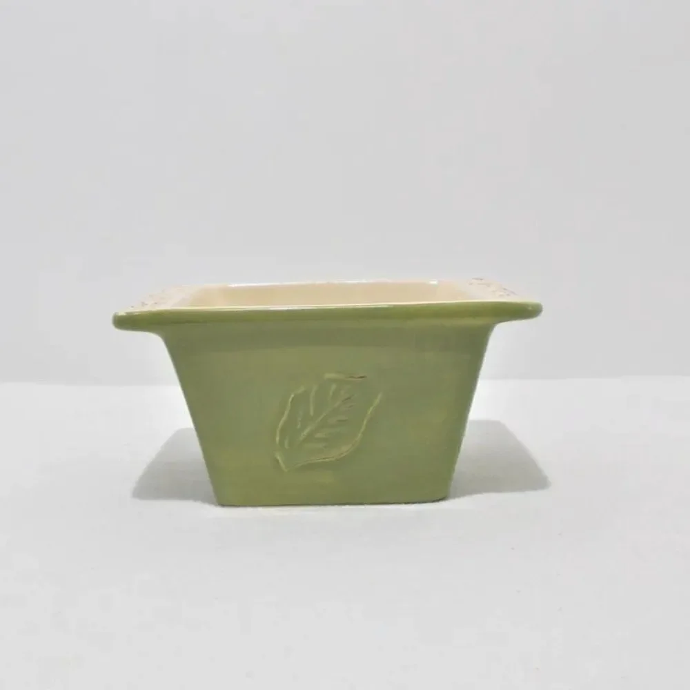 Tastefully Simple HOST COLLECTION Green Square DIP BOWL / OVEN BAKING DISH